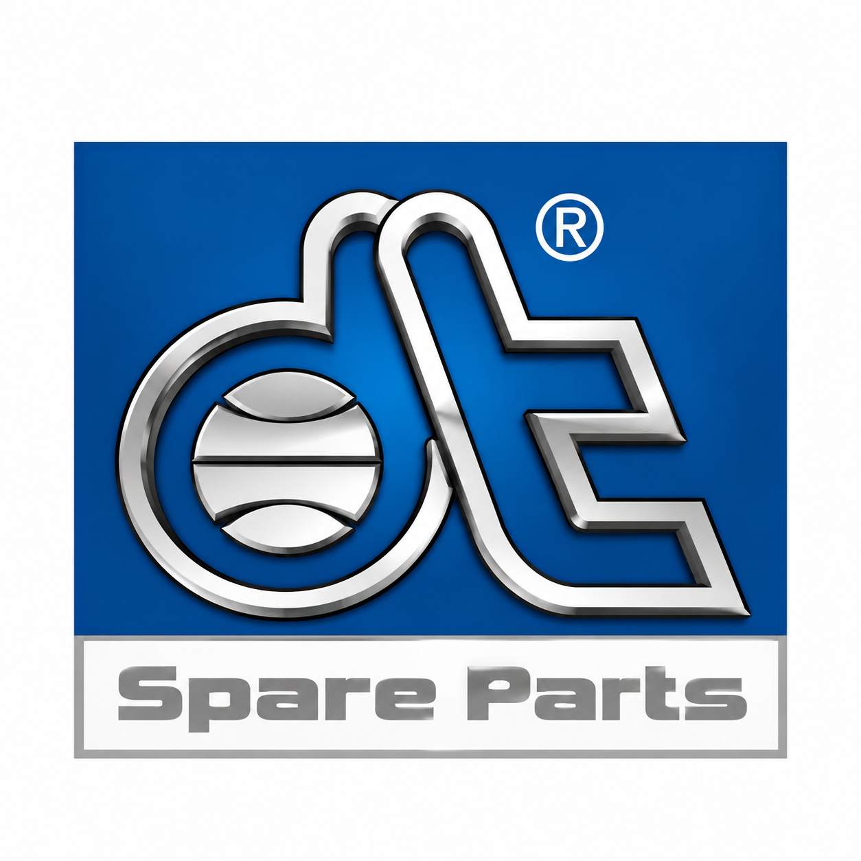 logotipo industrial azul e prata